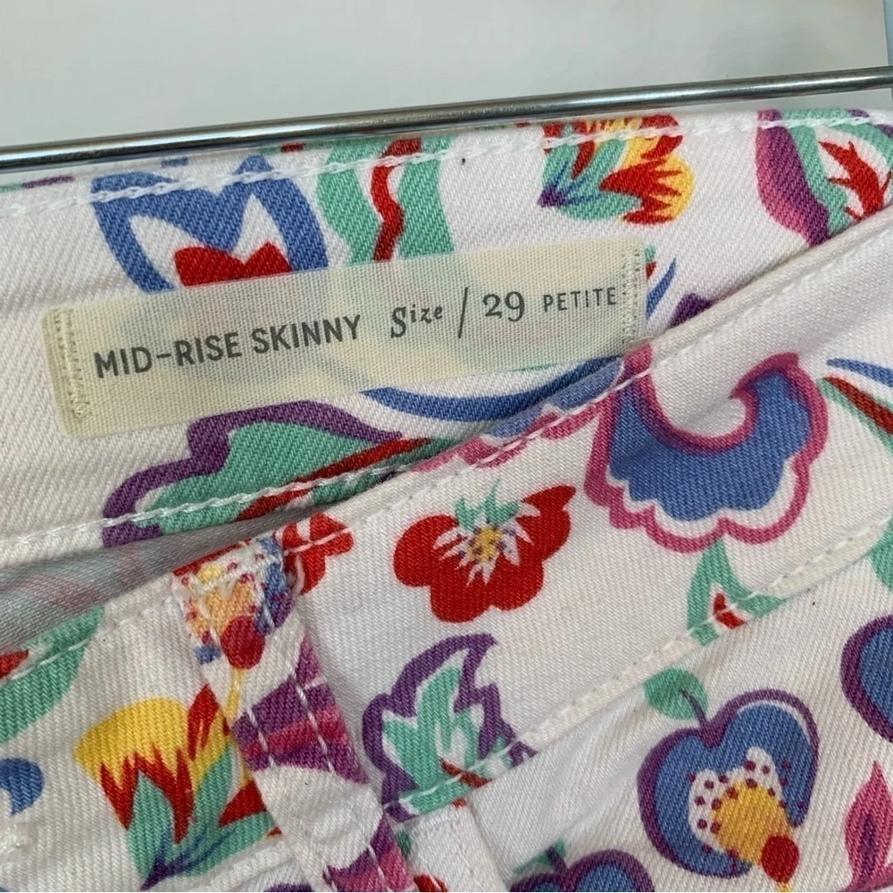 Pilcro and the‎ Letter Press Floral Mid-Rise Skinny Jeans Size 29P - Picture 3 of 6